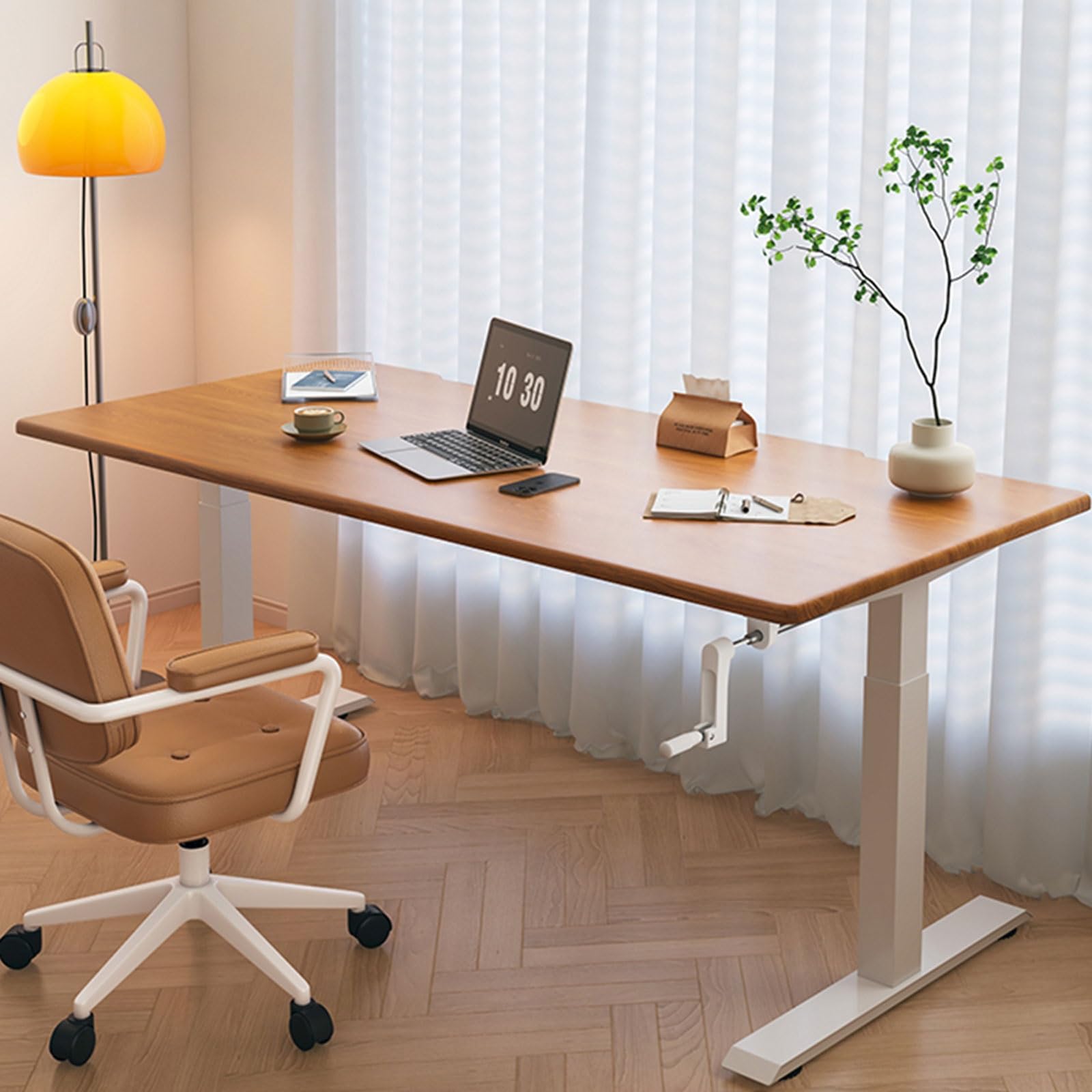 IUokLU Adjustable Standing Desk Ergonomic Sit Stand Computer Table Complete Desktop Ideal for Home Office Study Room Living Room 39.5" L x 23.6" W (C3 47.2)