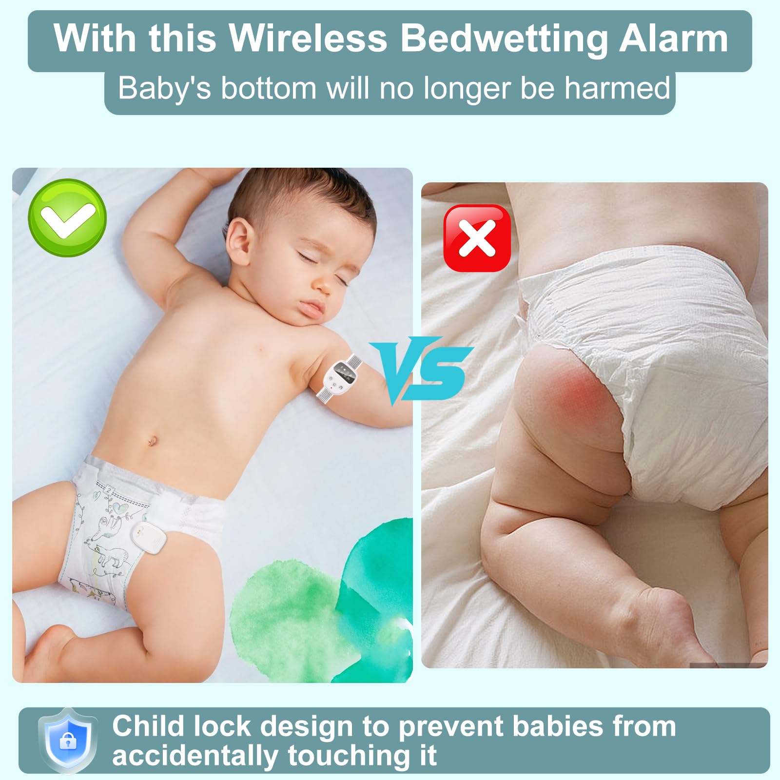 Allarme wireless per bambini con telecomando, 3 modalità di promemoria, 2 suonerie, ricarica USB, timer, allarme per vasino notturno (versione base)