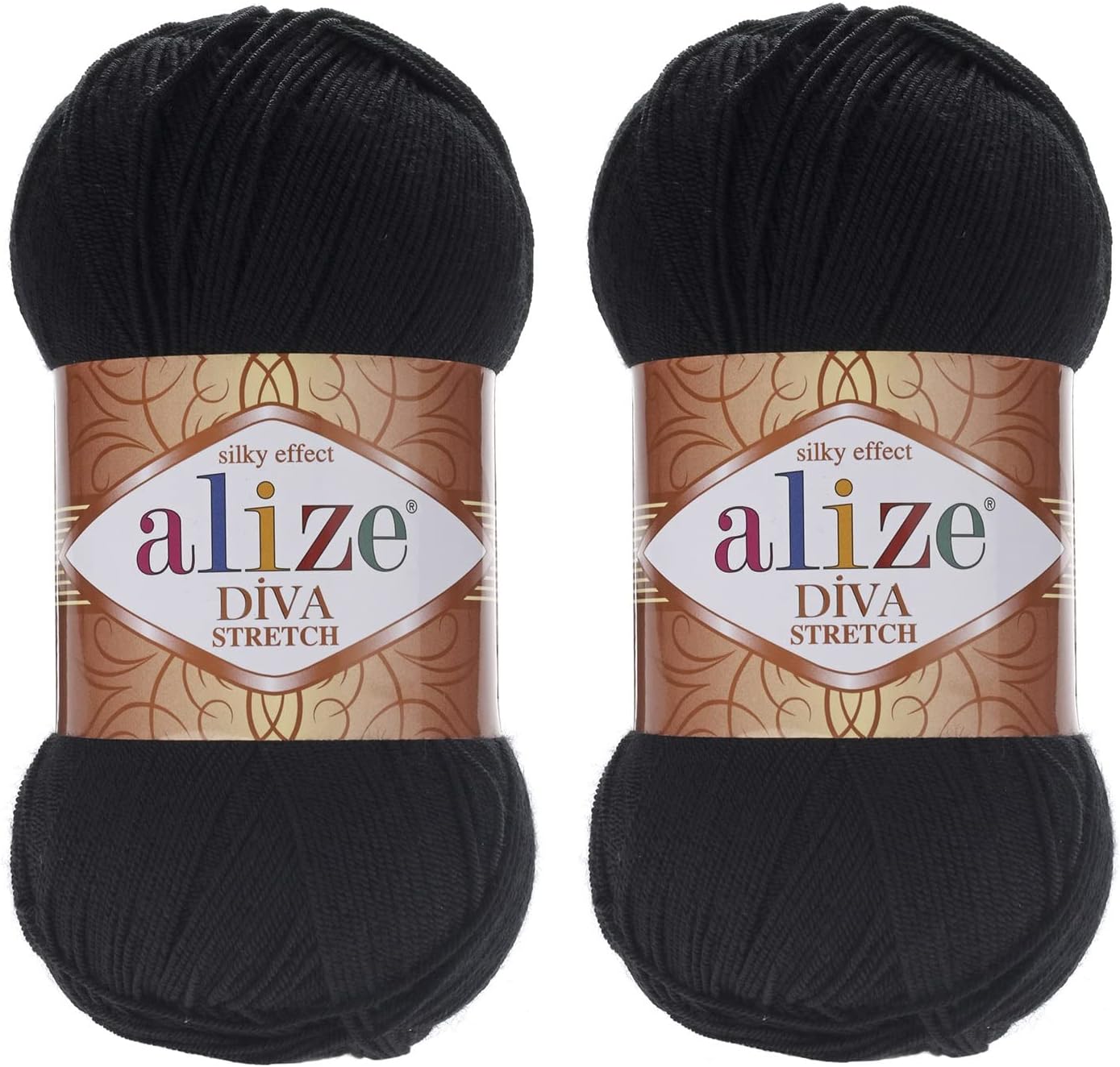 Alize Diva Stretch Yarn Hand Knitting Lot of 2 Skeins 200gr 875yds Elastic Microfiber Acrylic Stretch Bikini Yarn (60)