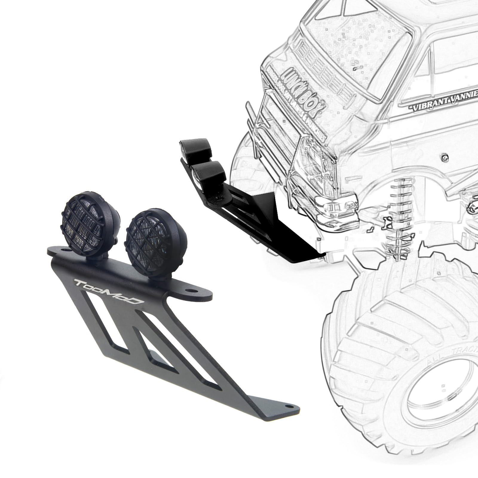 Amazon.com: TOOMOD CW-01 Aluminum Front Skid Bumper with Round LED