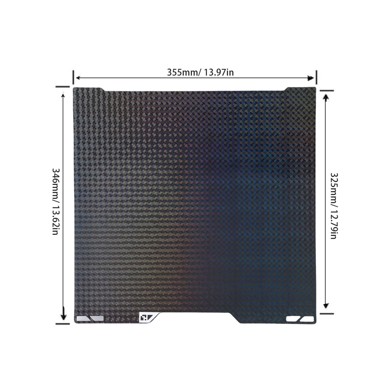 Plateau de Construction Lab H2D, 355 X 346 Mm, Double Face, en PEI, Flexible, Amovible, en Acier à Ressort, Chauffant, pour Imprimante 3D Lab H2D, Plateau D' en Tôle D'acier à
