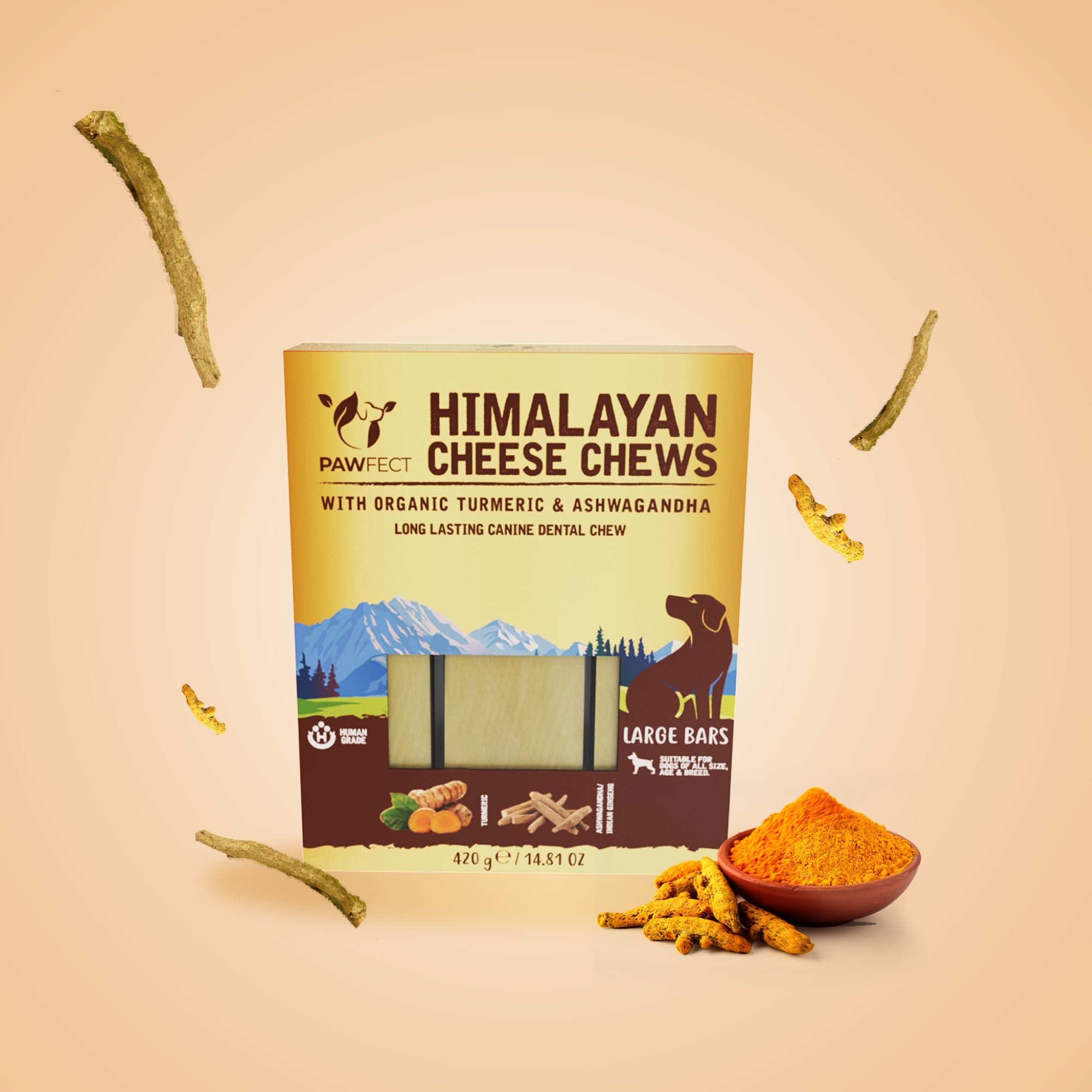 Pawfect Himalayan Yak Cheese Chews with Turmeric & Ashwagandha for Large Dogs - Image 3