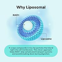 Vista 4 de Suplemento liposomal NAD+ de 650 mg, NAD+, complejo de resveratrol y quercetina para energía celular, probado por terceros, alternativa al