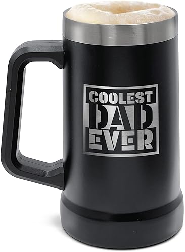 Miniatura 3 de Vaso aislado de acero inoxidable XL con asa (24 onzas) para bebidas calientes y frías, idea de regalo para Navidad, cumpleaños, día del padre, papá