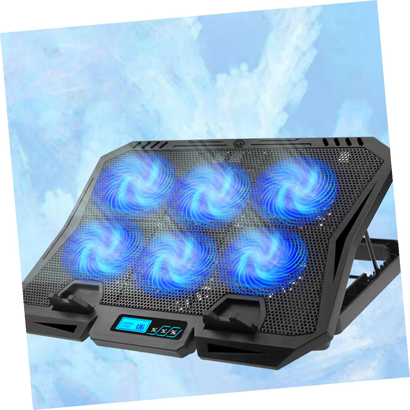 Refroidisseur Ordinateur Portable avec Ventilateurs Silencieux Support Ventilé Ergonomique avec Port USB pour Refroidissement