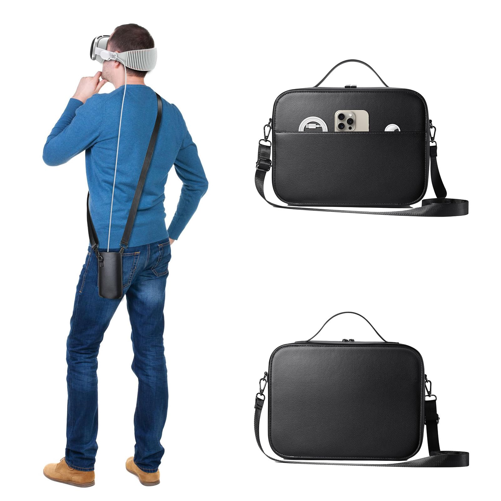 Custodia per cuffie Custodia antiurto per realtà virtuale Custodia da viaggio Custodia da viaggio Contenitore leggero Custodia da viaggio di grande capacità Contenitore per occhiali per realtà