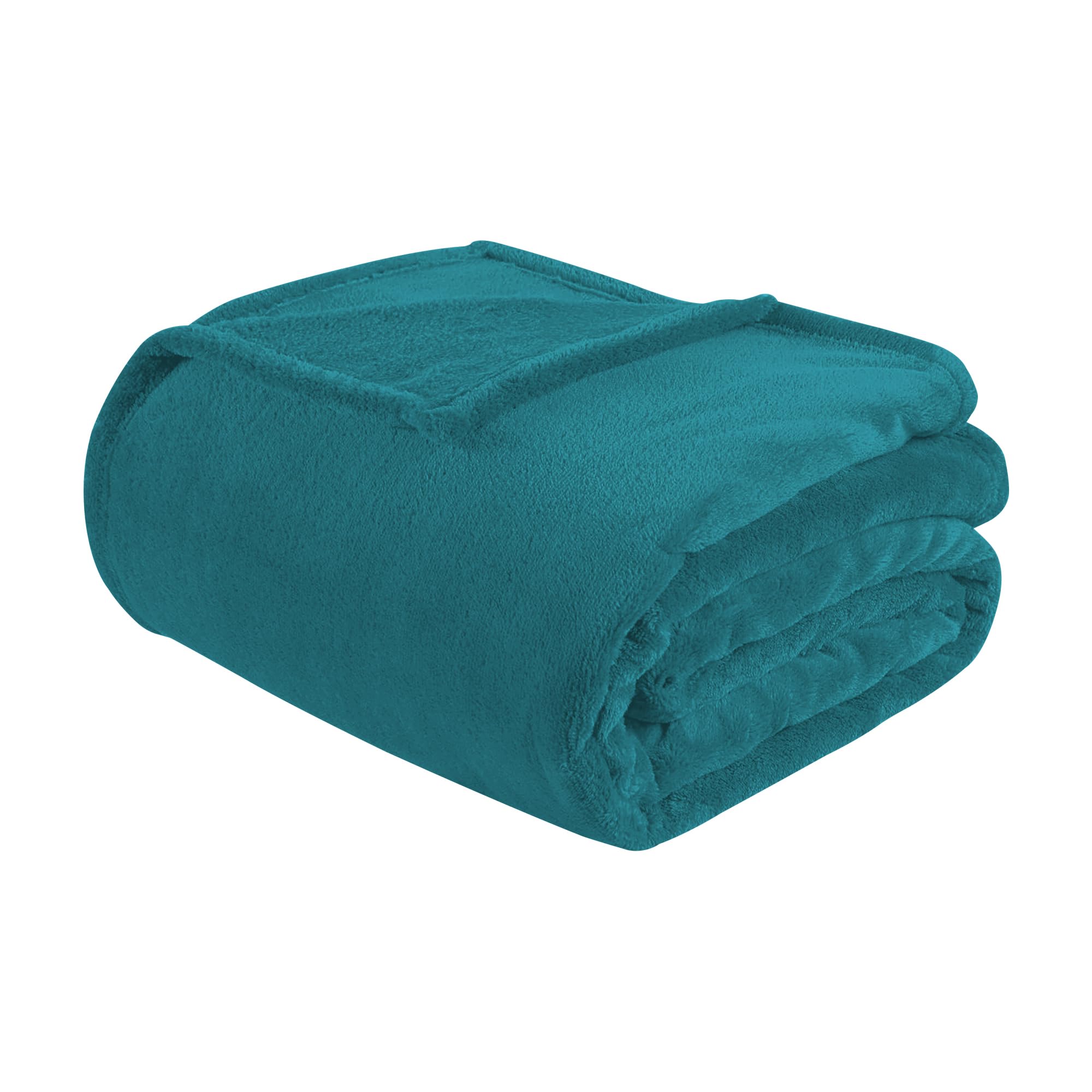 IlGruppone Coperta Plaid Tinta Unita Pile Morbida Calda 210Gr/Mq Flanella di Microfibra Letto Copertina Divano Vellutata Invernale Singolo Matrimoniale - 1 Piazza 140x190Cm - Petrolio