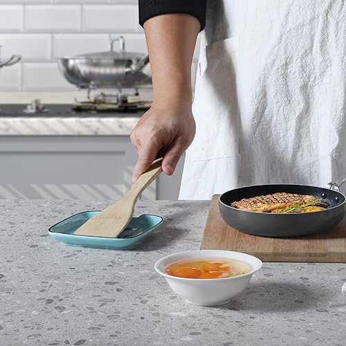 Miniatura 4 de Soporte de cuchara de cerámica para encimera de cocina, 4.75 pulgadas, resistente al calor, soporte para cuchara para estufa, cuchara moderna para