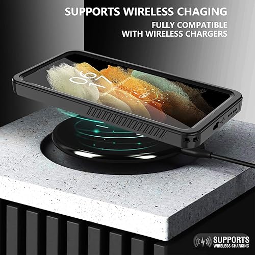 Miniatura 7 de Oterkin Funda para Samsung Galaxy S21, funda impermeable S21, con protector de pantalla integrado, a prueba de polvo, a prueba de golpes, 360, funda