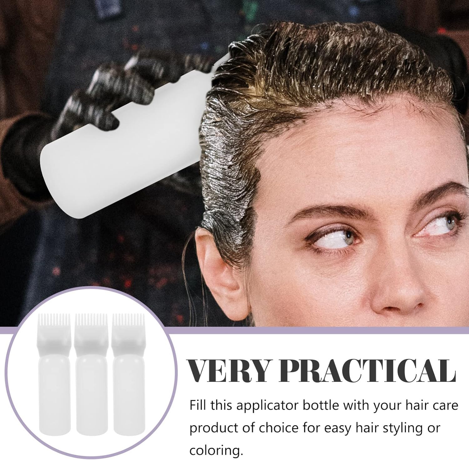 CALLARON Hair Bottle Applicator Root Comb Applicator Bottle Styling Tool for Hair Oil and Coloring