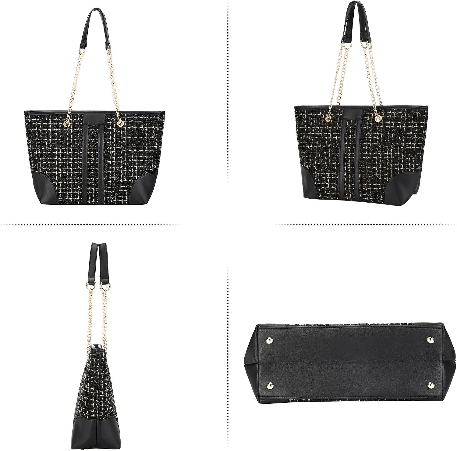 Women Tweed Single shoulder Bag Handbag and Purse Fashion Ladies Chain Quilted Crossbody Bag Evening Bag Clutch