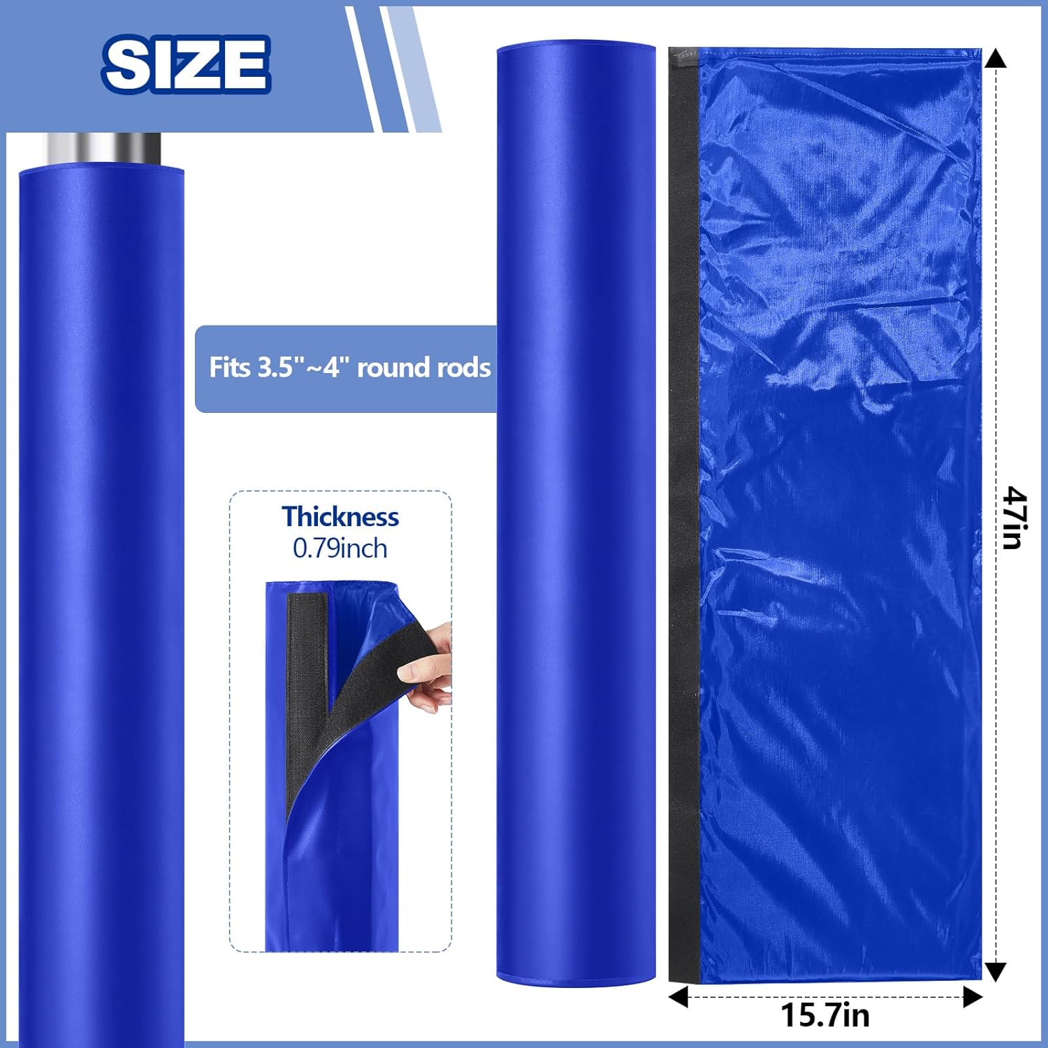 3.5" Basketball Pole Pads 47.2" Tall Basketball Pole Paddings Weather Resistant Waterproof Garage All Weather Pad for Player Protection and Safety