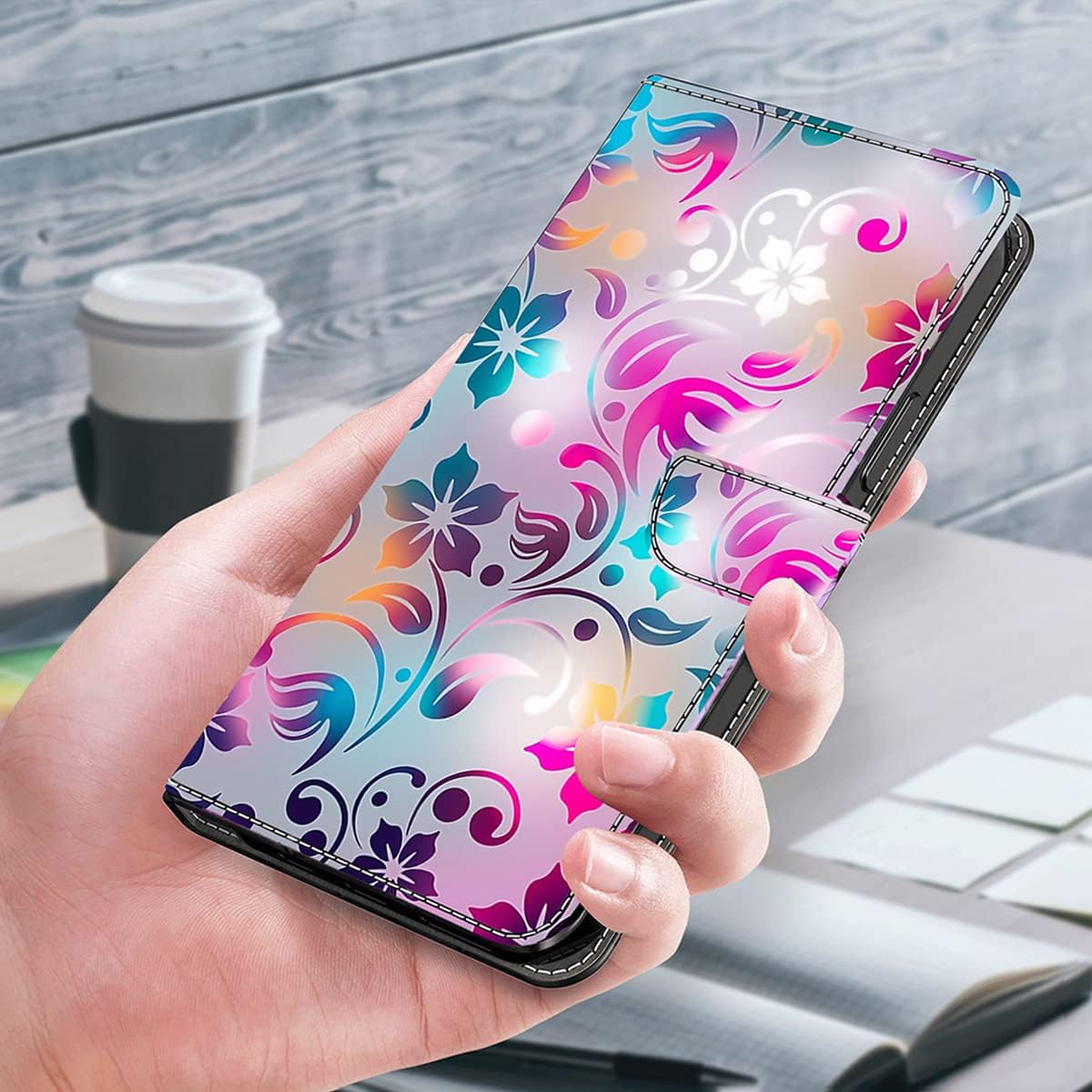 ALILANG Case for LG Stylo 5/LG Stylo 5 Plus/LG Stylo 5V/LG Stylo 5X Wallet Case with Credit Card Holder, Flip Book PU Leather Protective Magnetic Cover for LG Stylo 5 Phone Cases -Totem Flower