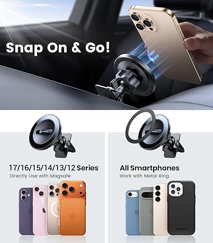 Miniatura 5 de VICSEED Soporte de coche MagSafe potencia magnética más fuerte 2026 Soporte magnético de teléfono para ventilación de automóvil, soporte de