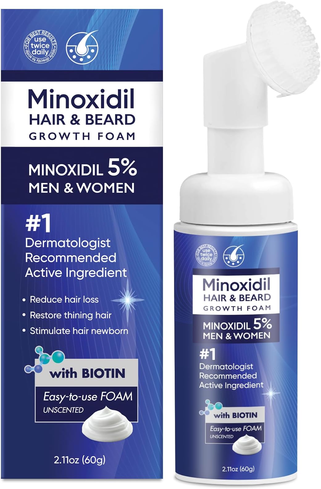 5% Minoxidil Foam for Men and Women, 5% Minoxidil for Men Foam, Minoxidil for Women Hair Growth (60ML)