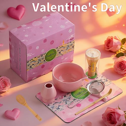Miniatura 2 de Clay&Fire Juego de batidor de matcha, juego de 9 piezas de cerámica matcha, regalos para mujeres, cuenco de matcha con boquilla y batidor, kit de