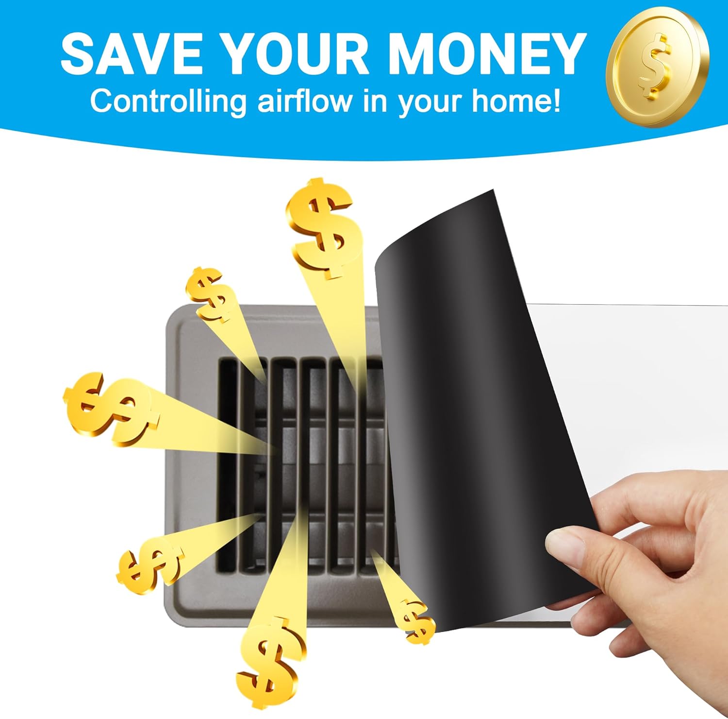 Powerful Magnetic Vent Covers,5.5 "X 12"Register Vent Cover for Home and RV, HVAC Iron Registers，Strong and Well-Fitting Floor Vent Covers/Air Vent Covers/Ceiling Vent Covers,2Pack