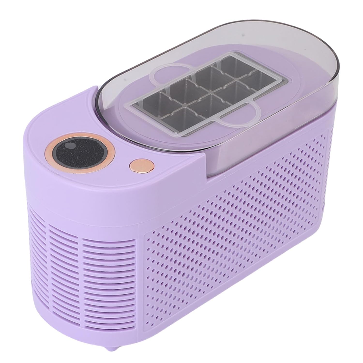 AUNMAS Portable Compact Ice Machine, 8 Square Cubes in 10 Mins, 120W Ice Maker Countertop for Home, Kitchen, RV, Camping, Purple (US Plug)
