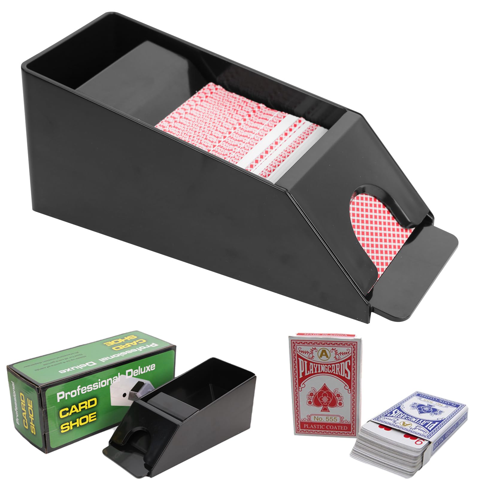 Blackjack Shoe Collection Distributeur de cartes à jouer, 4 jeux de taille casino, chaussures de poker standard, chaussures de blackjack