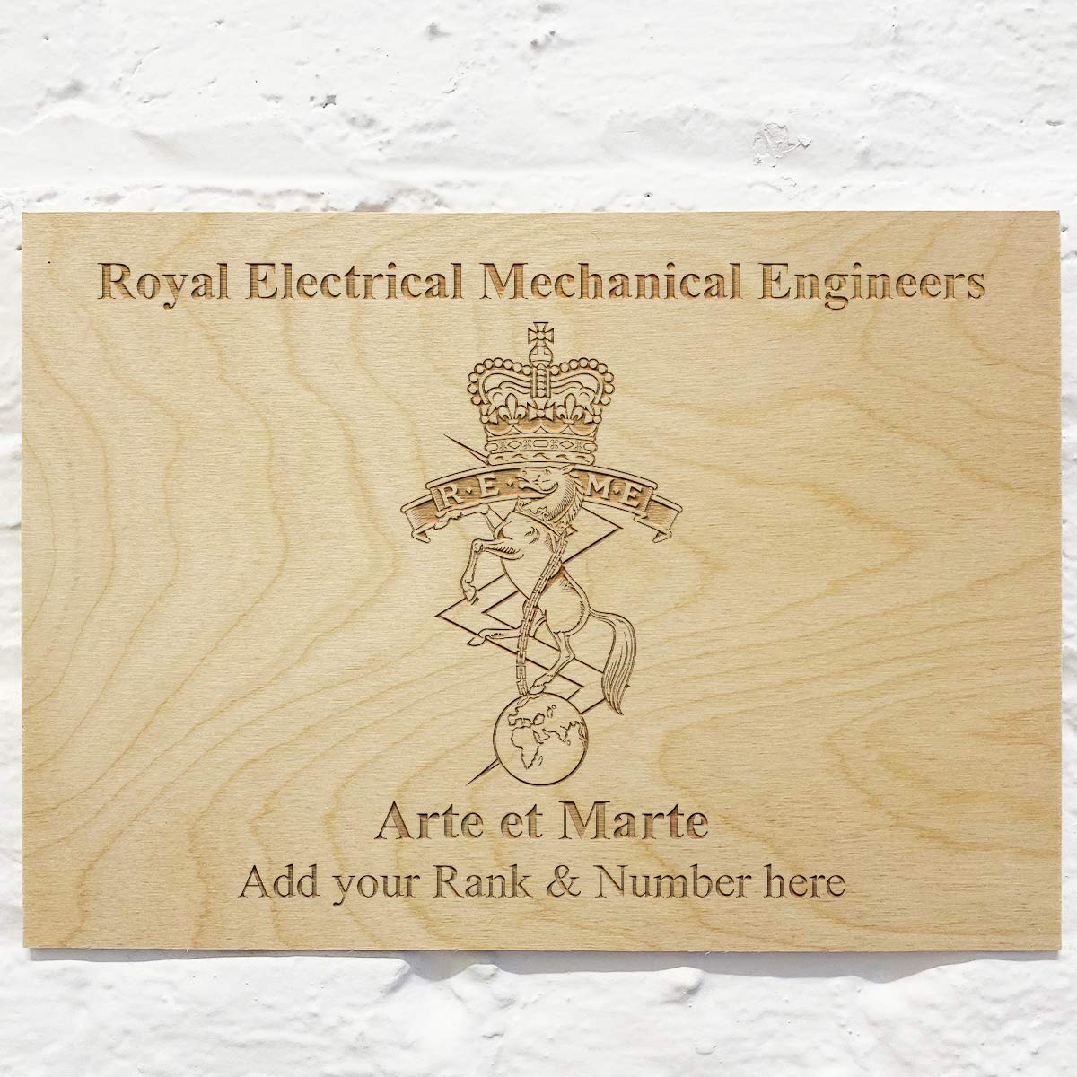 Royal Electrical Mechanical Engineers REME Personalised Add Name Custom Wooden wall sign Plaques 21x30cm (8.2x"11.8")