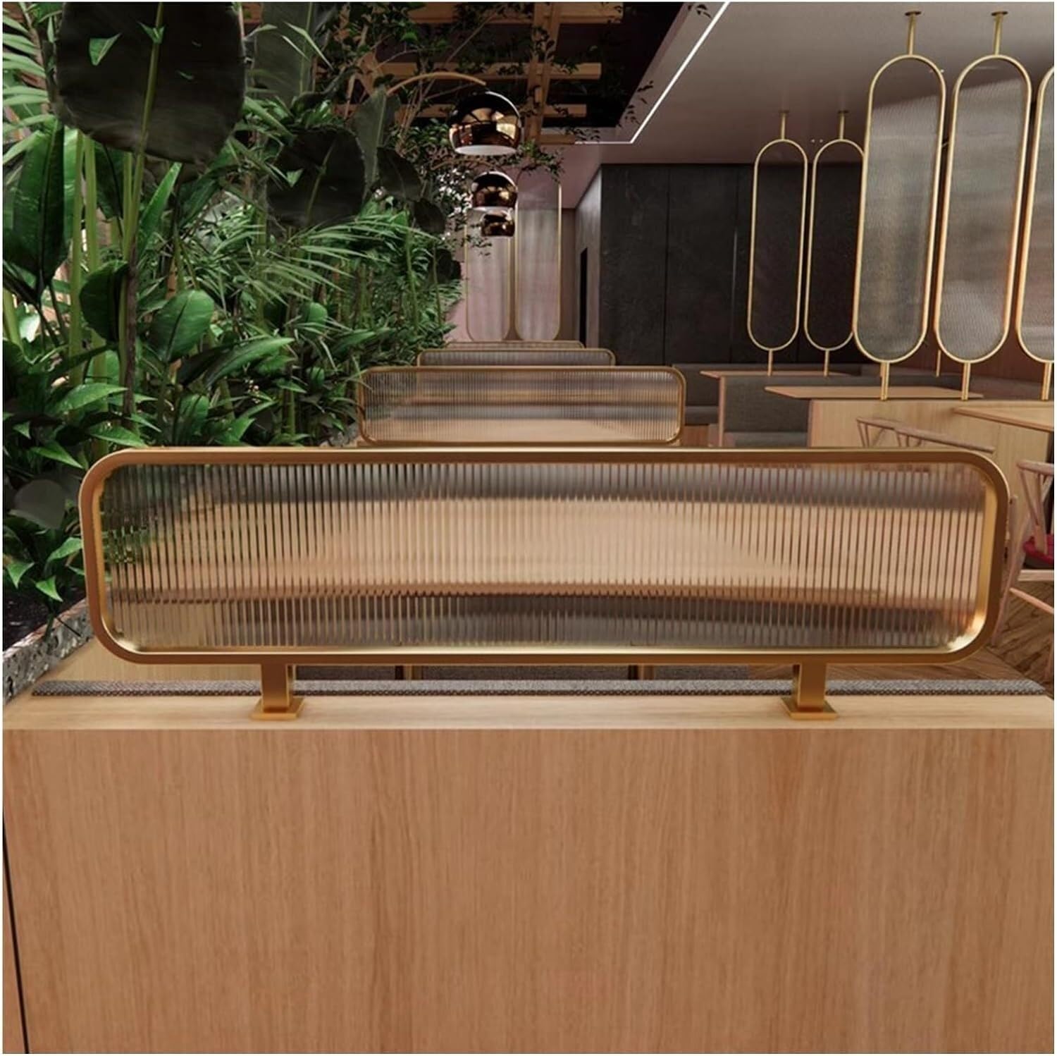 Cloisons XHR pour salles à manger en verre mat rayé de 50x120 cm