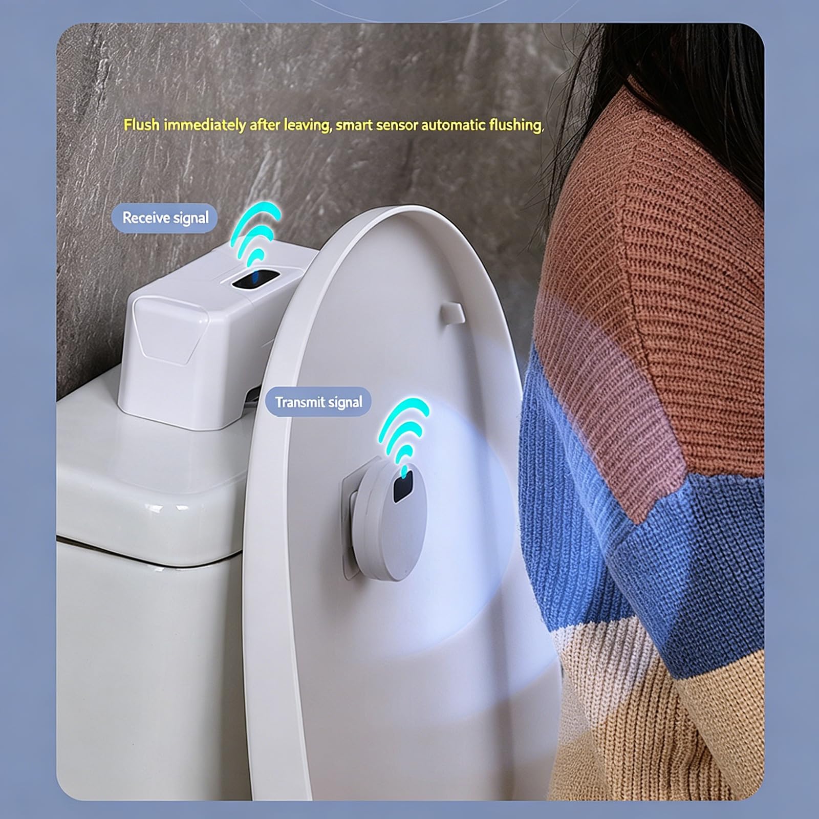 Bouton de chasse d'eau automatique avec fonctionnement silencieux