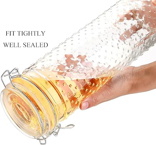 Miniatura 3 de Yesland 2 tarros de vidrio de 60 onzas para almacenamiento de alimentos con tapa hermética, soporte grande para fideos, contenedor de almacenamiento