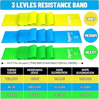 Resistance Bands, Professional Exercise Bands, Physical Therapy Bands for Strength Training, Yoga, Pilates, Stretching, Recovery, Stretch Elastic Band for Working Out, Workout Bands for Home Gym