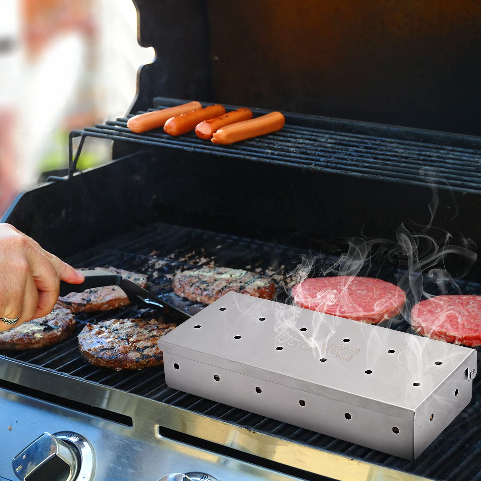 Gas Grill Smoker Heavy Duty Stainless Steel Smoker Box For BBQ