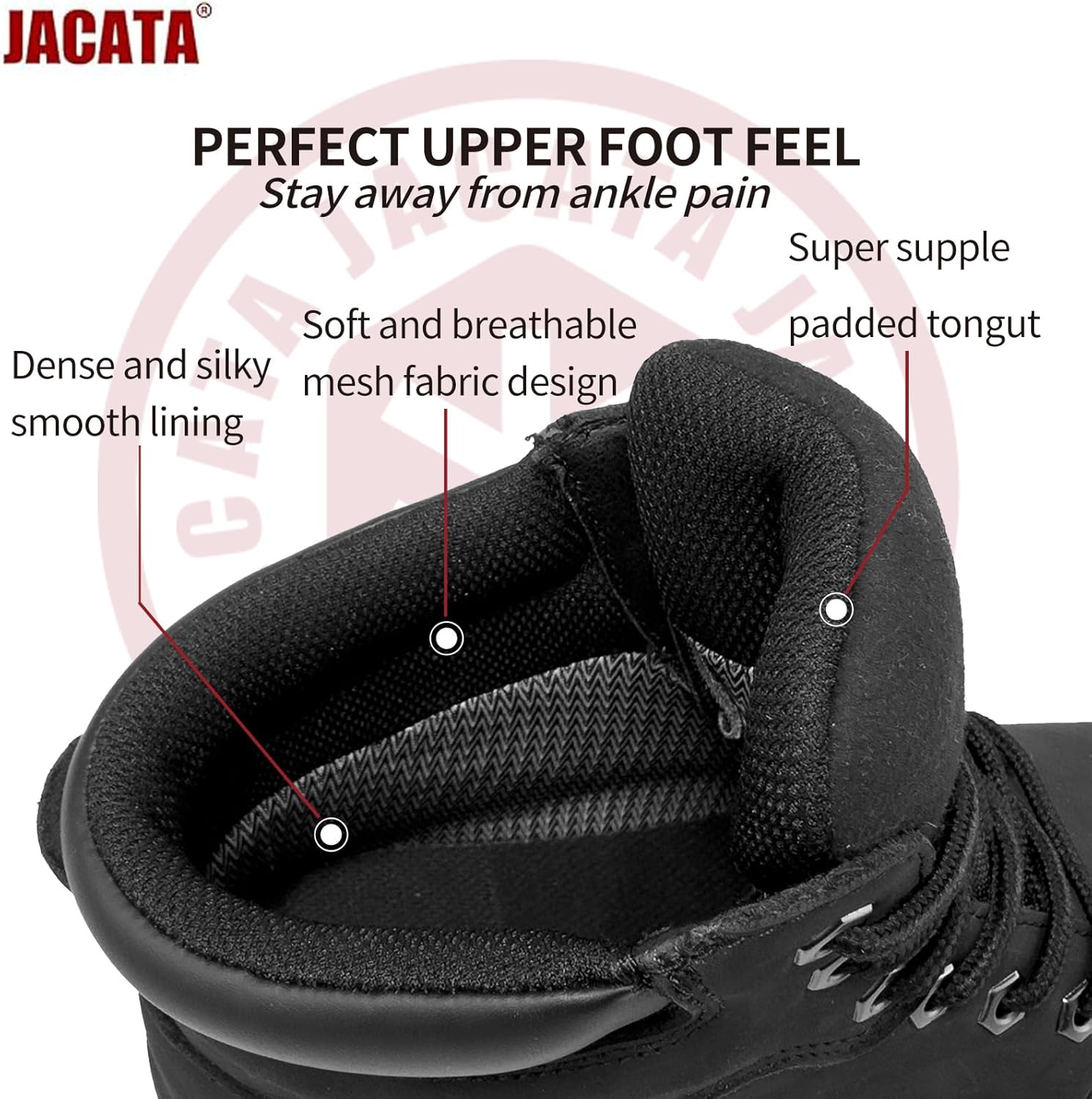 Jacata Work Boots For Men Waterproof Slip Resistant Comfortable Leather Soft Toe Safety Construction Boots for Industrial Warehouse Gardening Hiking Farming - Image 7