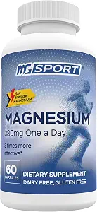 MGSPORT Magnesium Supplement 380mg, 60 Servings