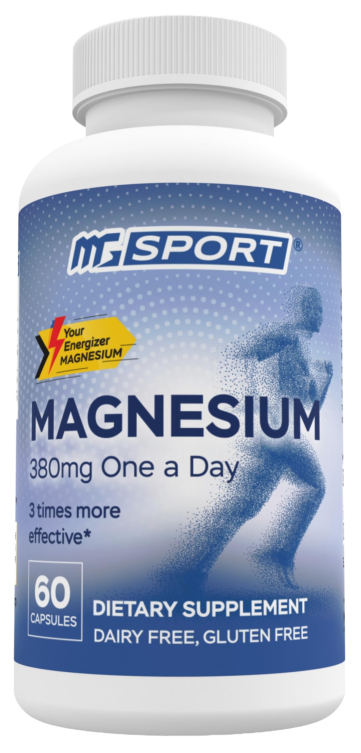 Magnesium Supplement Complex MGSPORT - High Absorption with Vitamins B6, D, E - Supports Muscle Function, 60 ServingsMagnesium Supplement Complex MGSPORT - Hig…