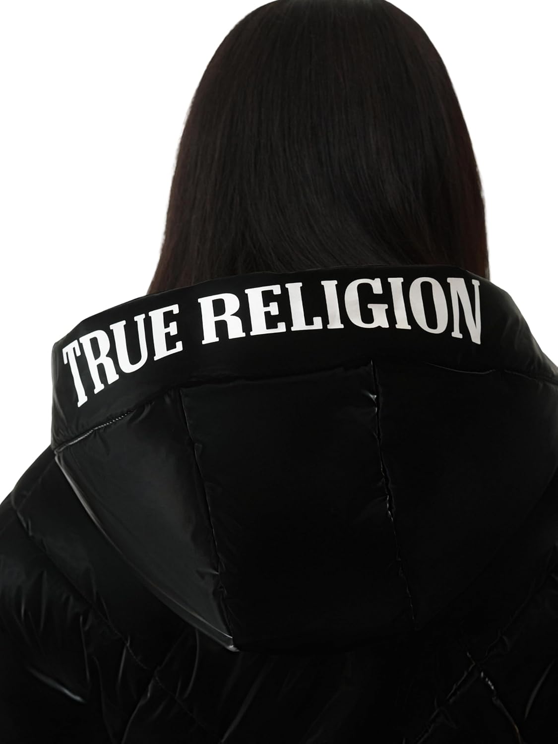 True Religion Women’s High Shine Foil Hooded Puffer – Lightweight & Comfortable Winter Jacket