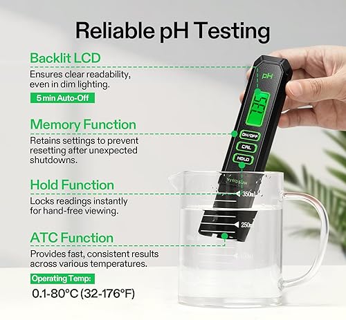 Vista 2 de VIVOSUN Medidor de pH digital, medidor 3 en 1 de TDS/EC/Temperatura, combo probador de humedad/pH/luz del suelo 3 en 1 para el hogar, jardín e Negro