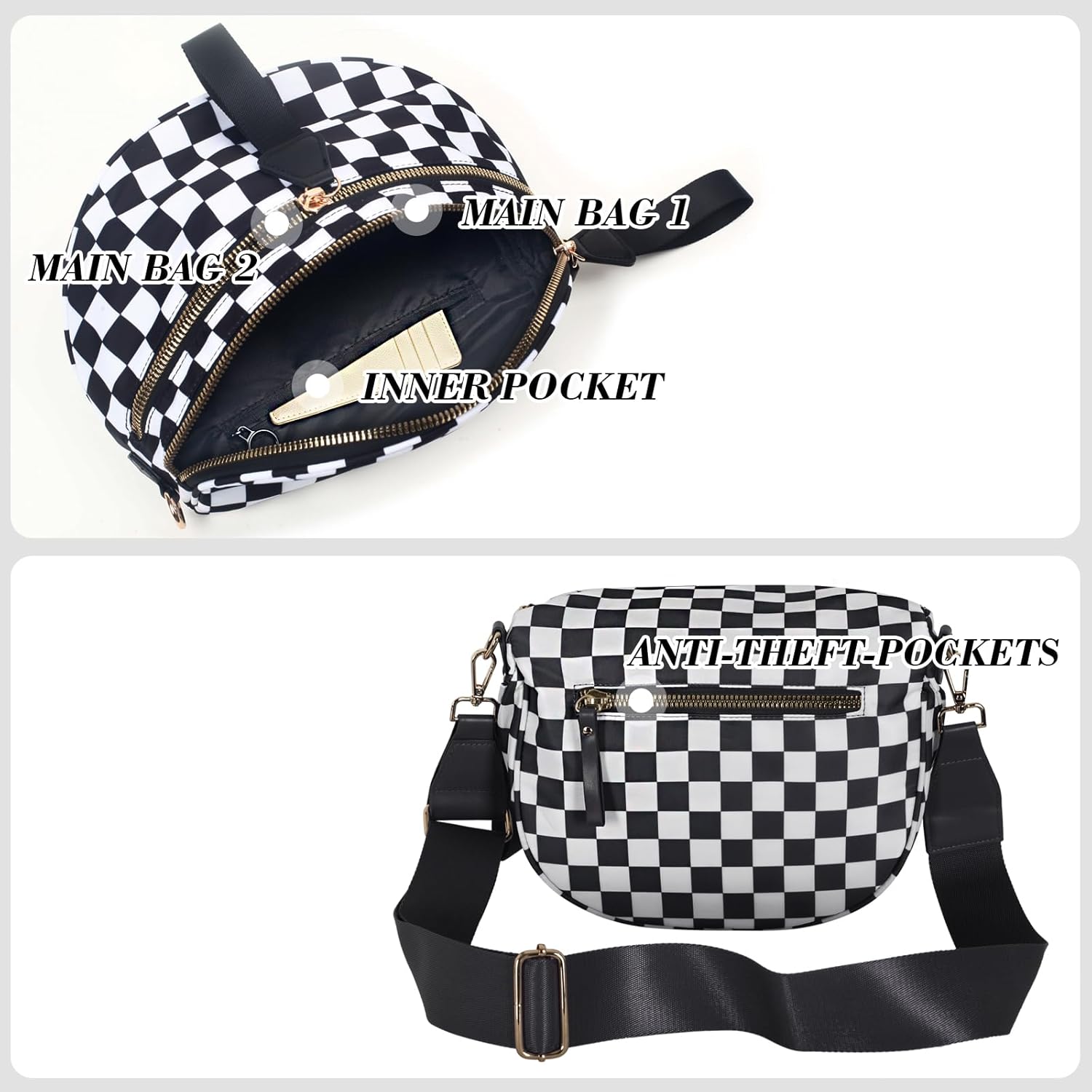 Bum Bag Crossbody Bag for Women | Spacious Bum Bags | Nylon Crossbody Fanny Packs | Purse Belt Purse for Travel Running, Fashion Holiday Gifts - Image 7