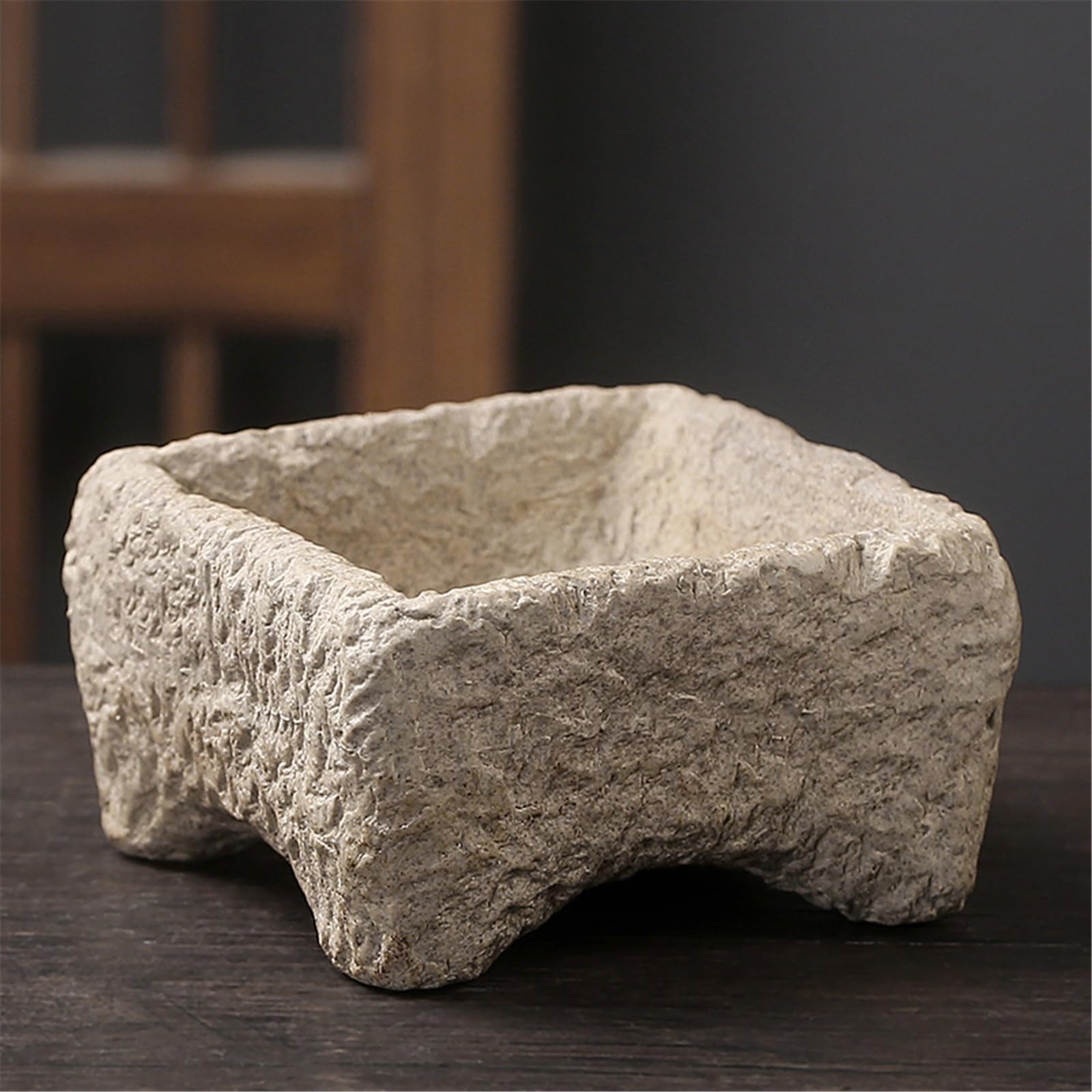 Sottovasi per Fiori Vassoio in Pietra Imitazione sottovaso in Ceramica a 4 Gambe Vaso