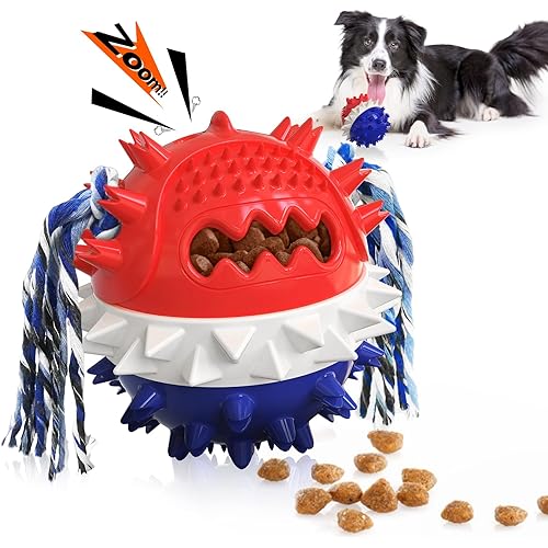 HGB Squeaky Interactive Dog Toys for Aggressive Chewers, Dog Chew Toys to Keep Them Busy with Treat Dispensing, Indestructible Dog Toys for Large Medium Dogs, Tough Dog Toys for Boredom & Enrichment