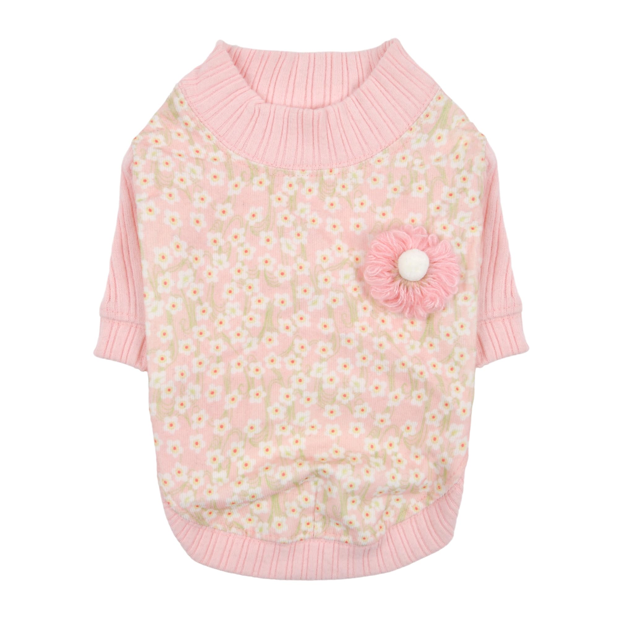 Pinkaholic New York Kalina Winter Shirt Warm Cozy Fashionable for Small Dogs, Indian Pink, Large