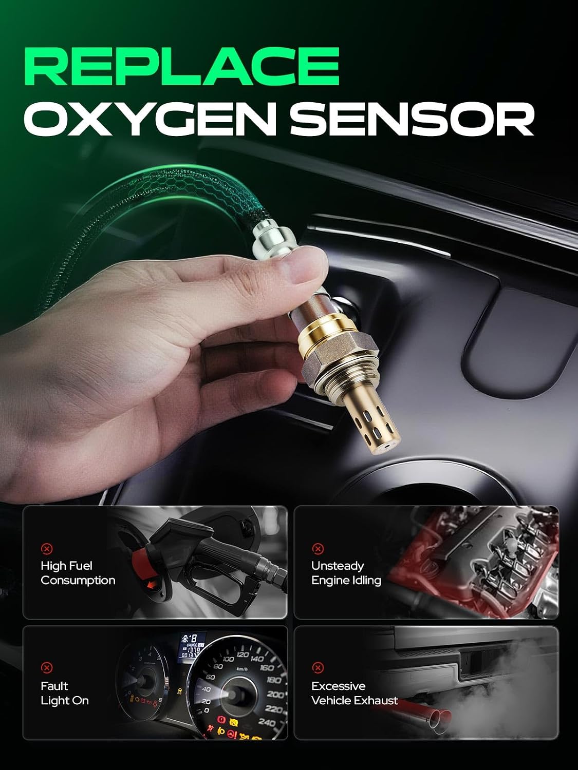 Upstream O2 Oxygen Sensor Replacement for 2005 Subaru Outback Legacy Impreza Forester Saab 9-2X H4 2.5L