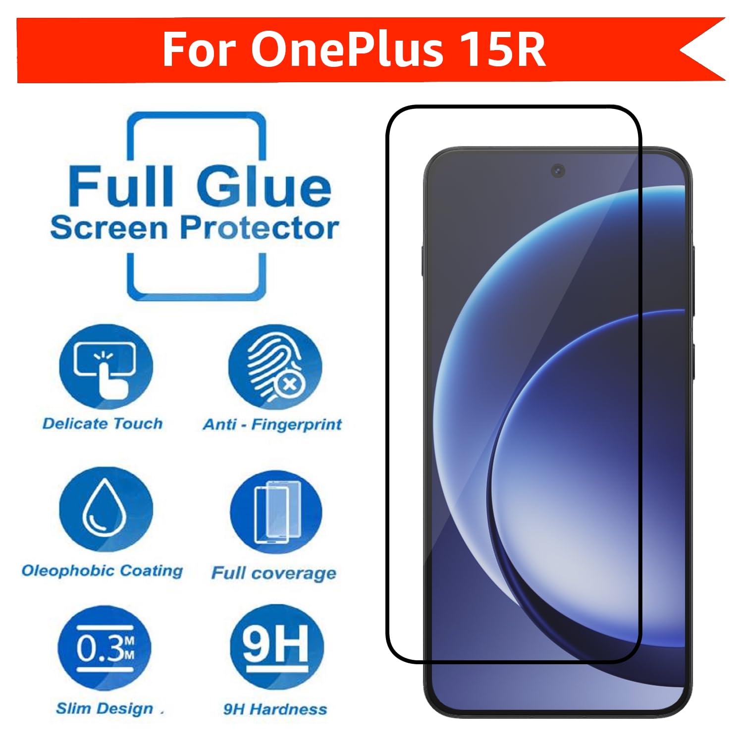 POPIO Military-Grade Gorilla Tempered Glass For OnePlus 15R | 9H Hardness, Edge-to-Edge, Bubble-Free — Amazon image 4