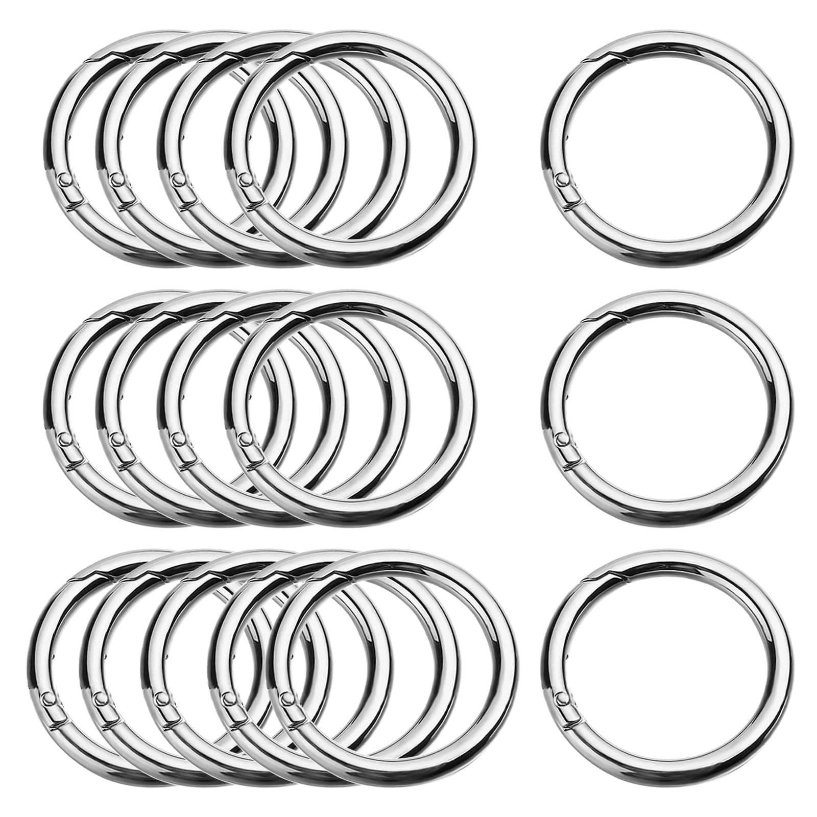 20 stuks ronde karabijnhaak ronde veergesp veer ring gesp zinklegering sleutelhanger haak clips clip veer ring gesp voor rugzak sleutelhanger sieraden doe-het-zelf handwerk