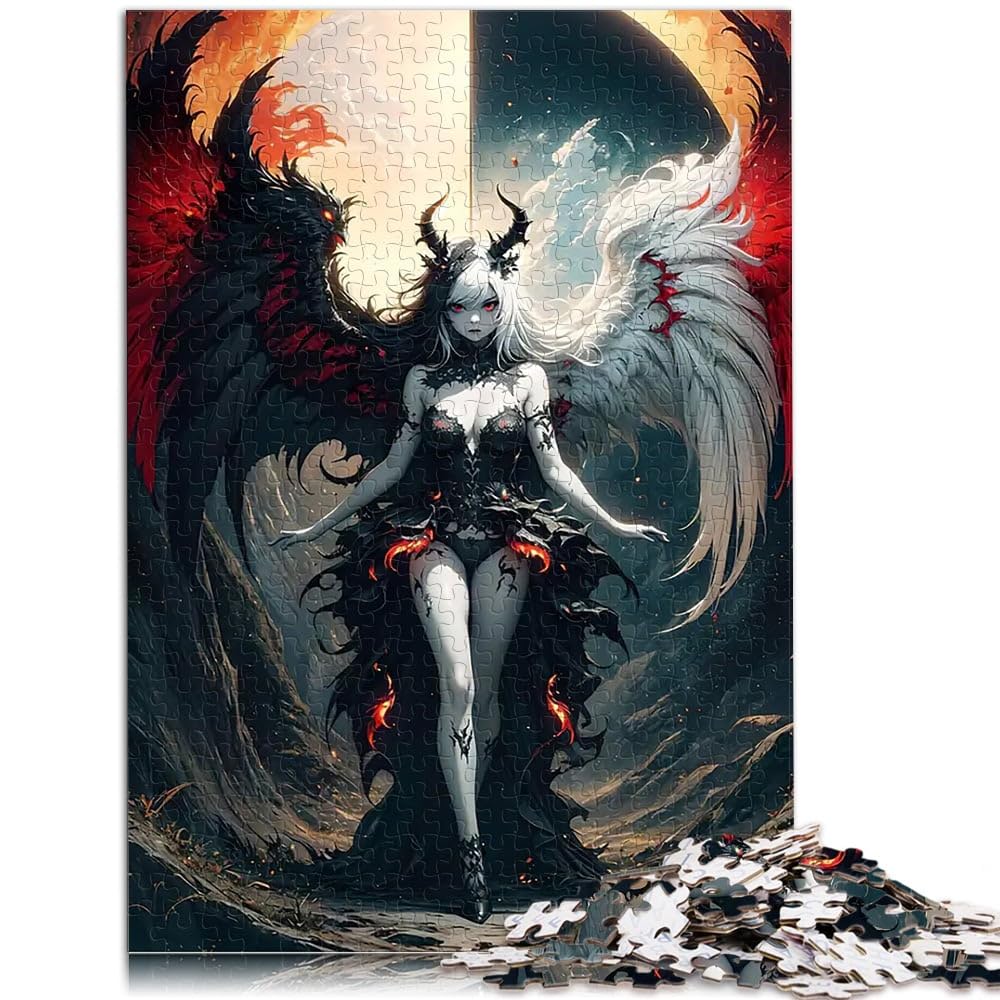 Ange et Diable Gothiques Puzzle 2000 pièces pour Adolescents Jeux Amusants en Famille Décoration d'intérieur et Cadeaux Uniques 70x100cm