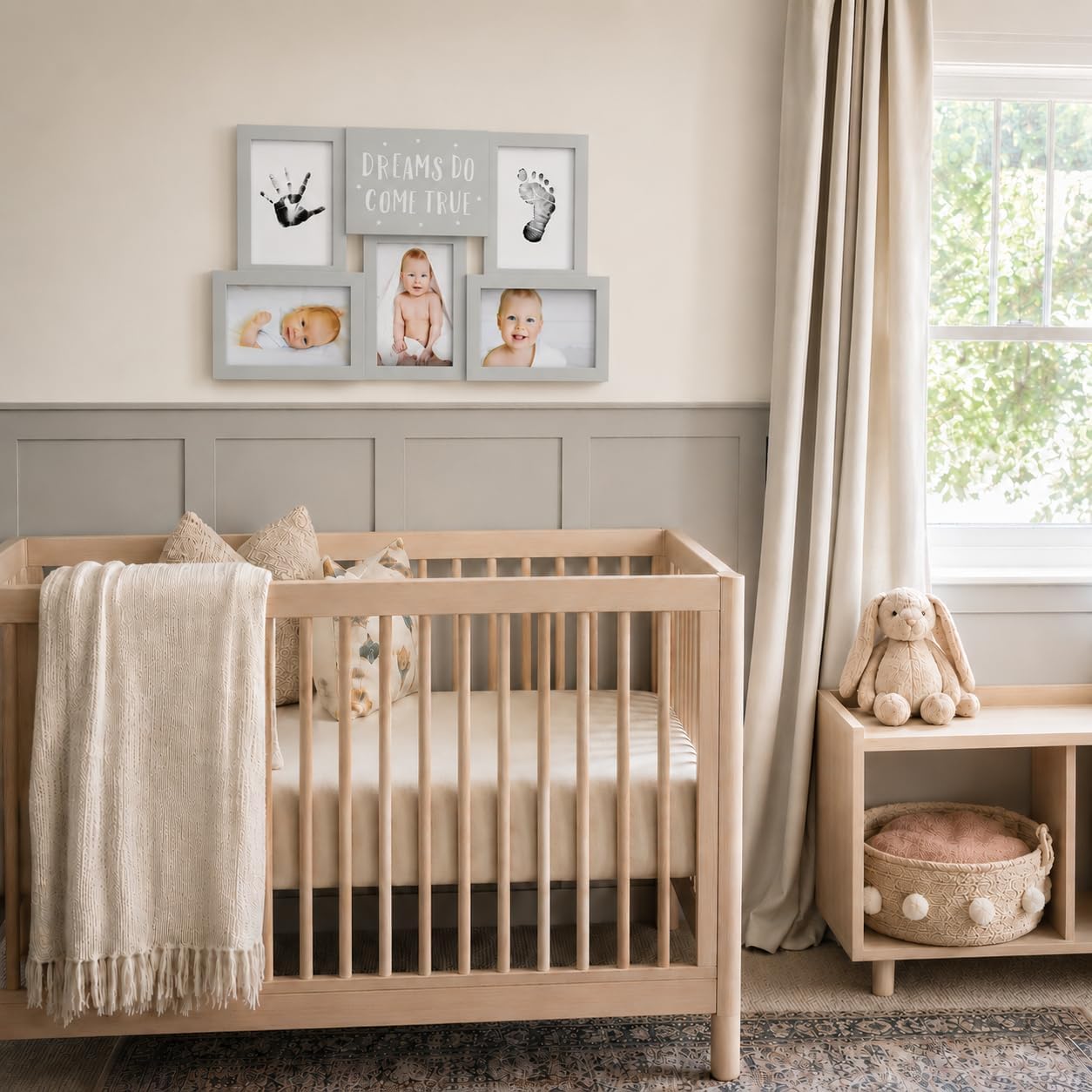 Kate & Milo Dreams Do Come True First Year Picture Frame, First Year by Month, Newborn Baby Must Haves, Gray