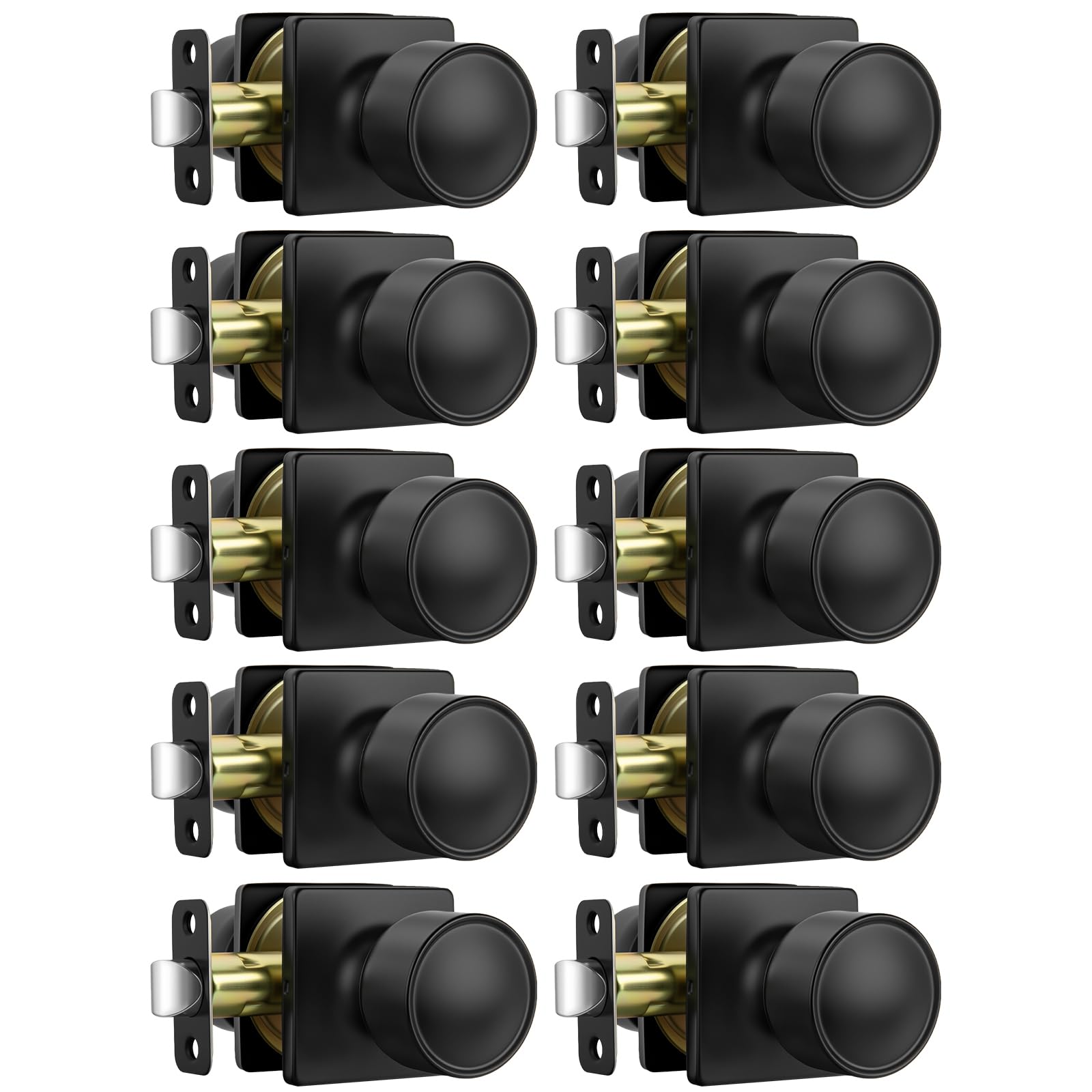 Goldenwarm Matte Black Door Knobs - 10 Pack -27