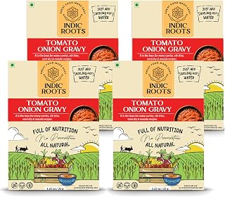 Organic Roots Tomato Onion Gravy Paste - Ready to Cook Instant Mix, No MSG, Organic Indian Curry Base for Kadhai Dishes