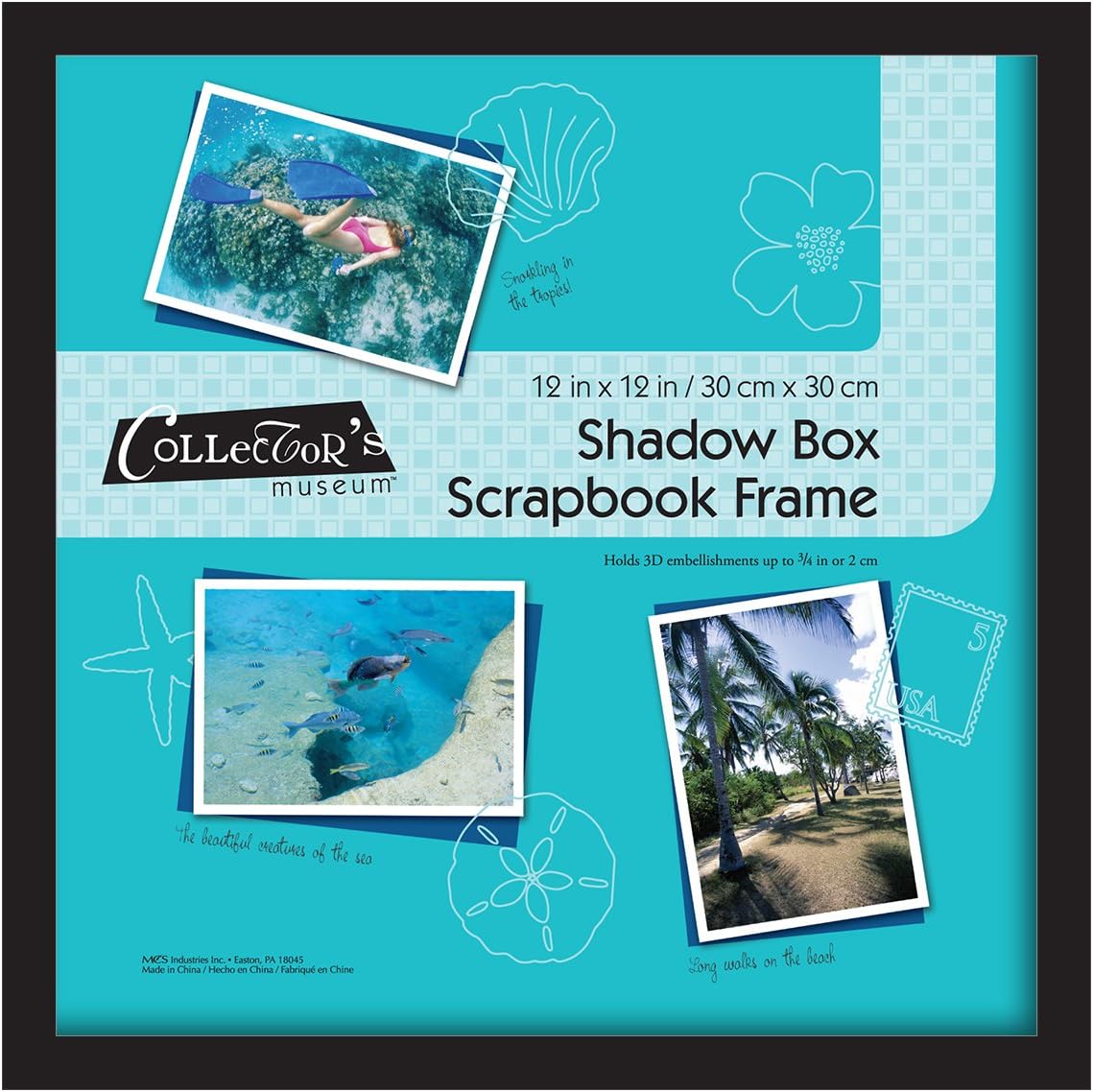 MCS 40950 12.75 x 12.75 Shadow Box Frame Holds 12 x 12 Scrapbook Page, Black