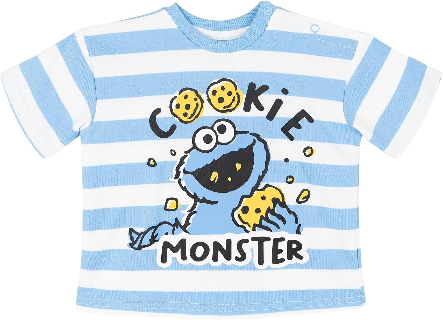Sesame Street Cookie Monster T-Shirt and French Terry Shorts Outfit Set Newborn to Toddler Sizes (0-3 Months - 3T) image 2