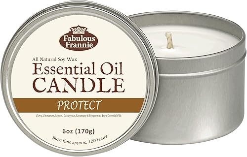Fabulous Frannie Vela de soja de aromaterapia totalmente natural, lata de viaje hecha con aceites esenciales puros, 100 horas de tiempo de