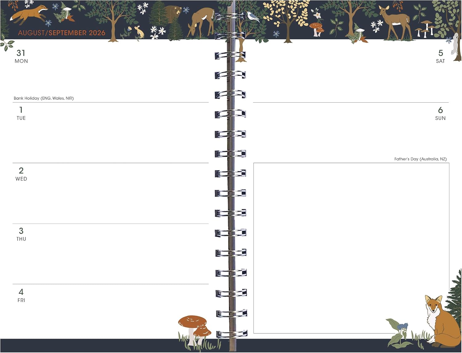 2026-2027 Weekly & Monthly Planner, 16-Month Engagement Calendar: September 2026 - December 2027, 6" x 9", Woodland Friends image 3