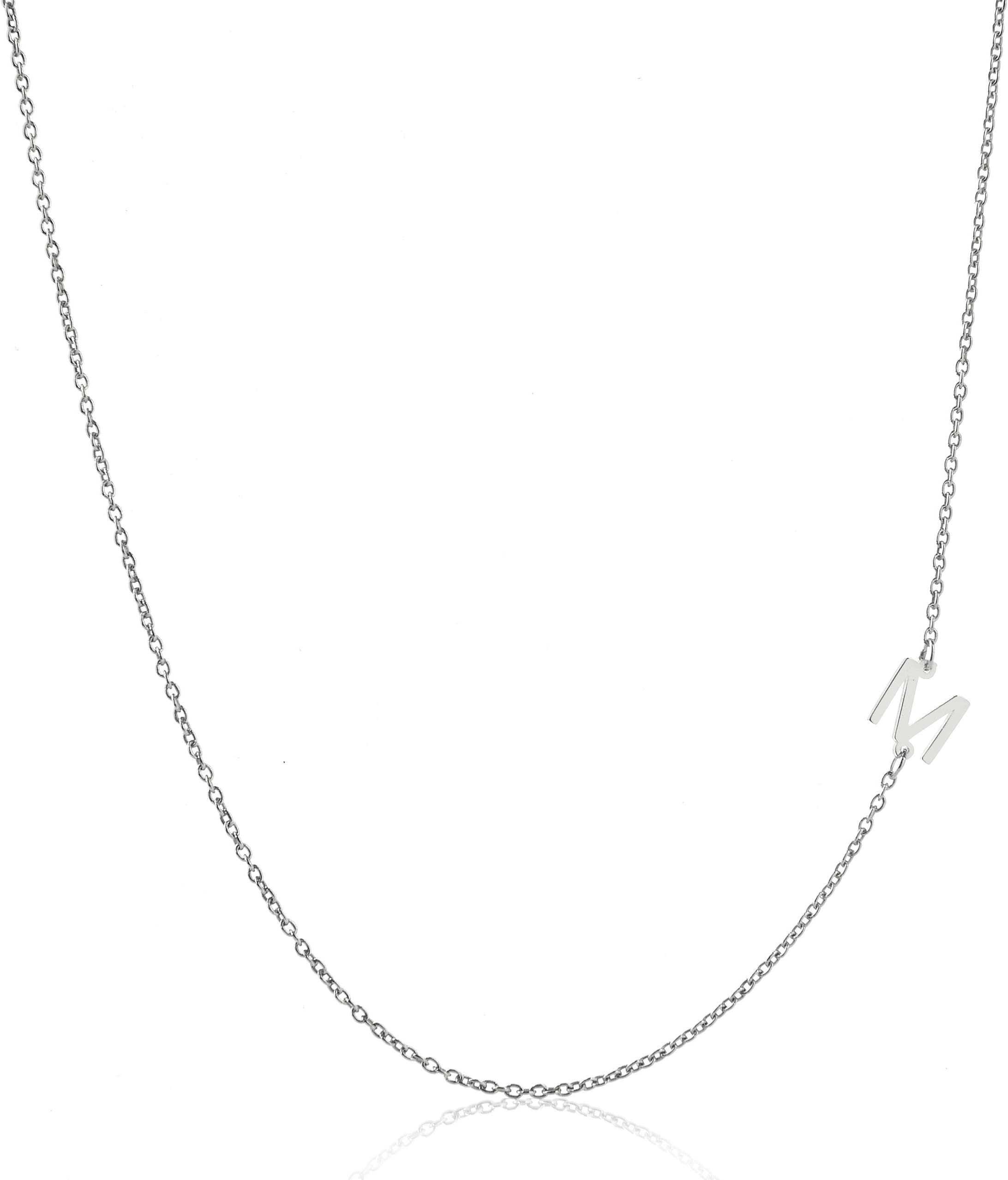 DeidreamersSterling Silver Side Mini Initial Necklace